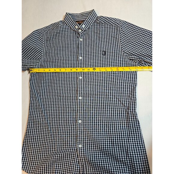 Ben Sherman Mens Black & White Checkered Button-Up Shirt 100% Cotton Size S - Picture 8 of 14